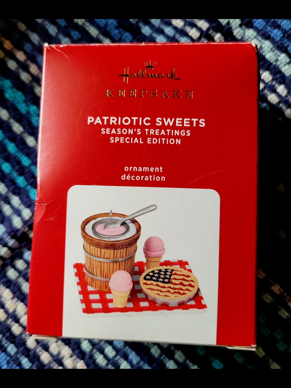 Hallmark Patriotic Sweets Ornament - Pink and Red